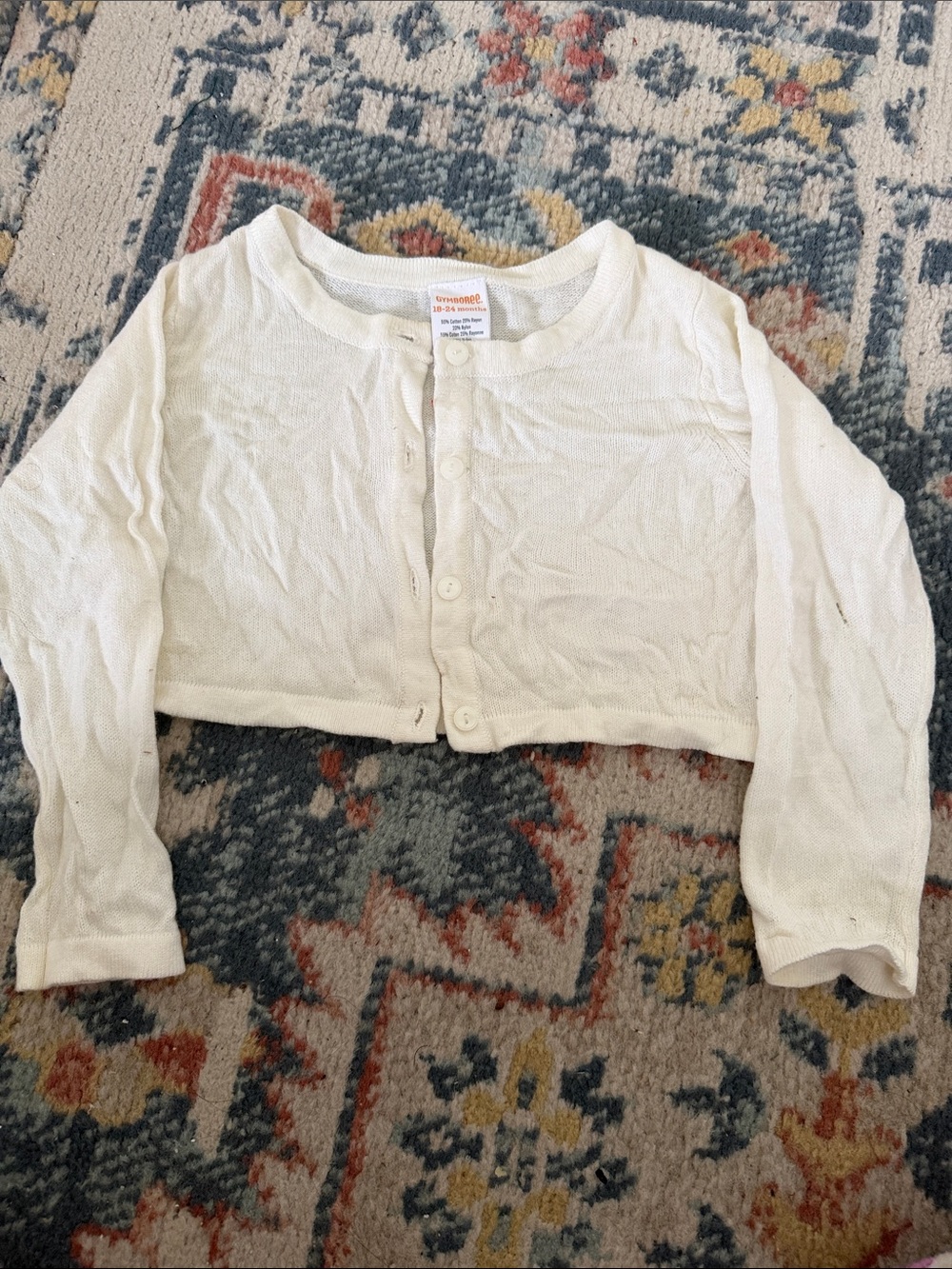 Gymboree White Cropped Button-Up Kids Sweater Bolero
